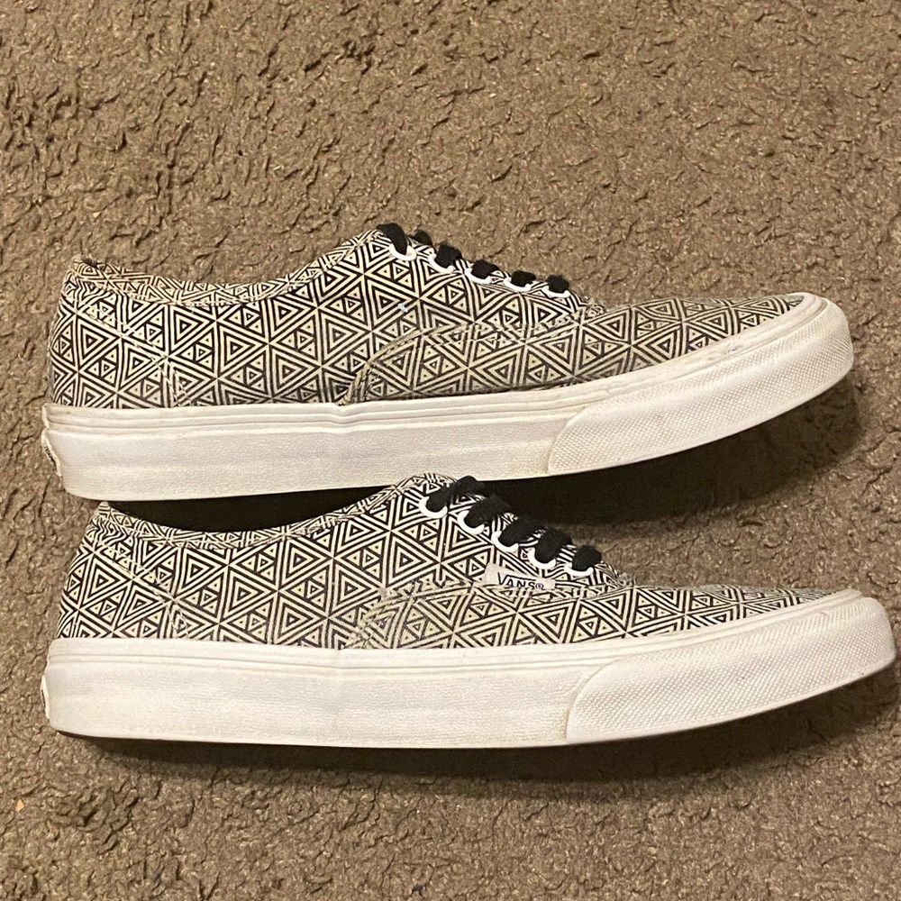 Vans Black and White Geometric Sneakers